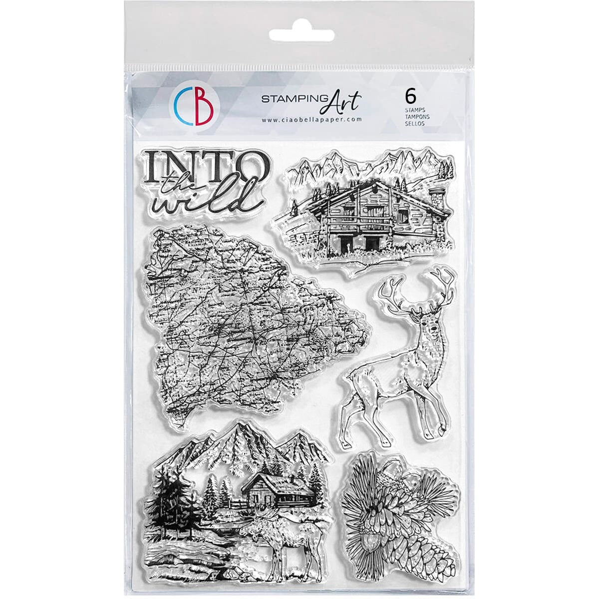 Ciao Bella INTO THE WILD Clear Stamp Set 6