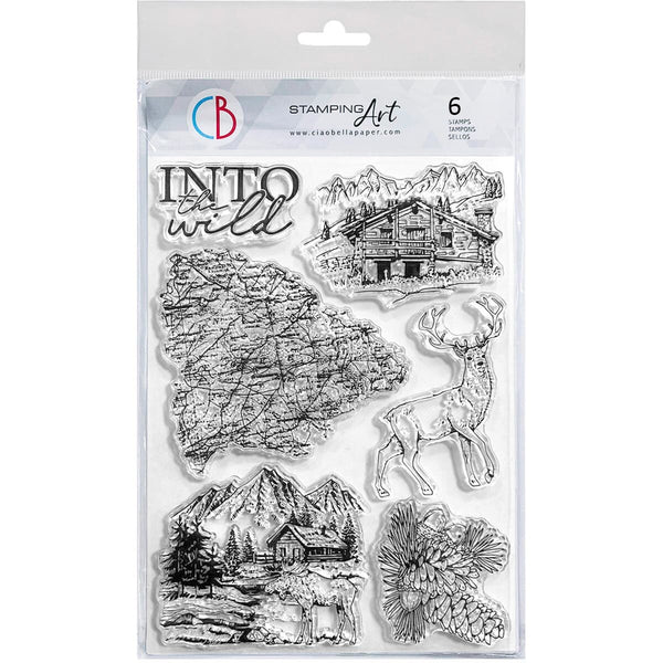 Ciao Bella INTO THE WILD Clear Stamp Set 6"x8"  #PS8088