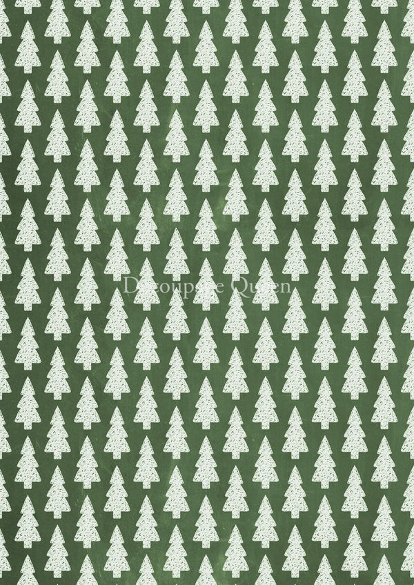 Decoupage Queen PATTERNED PINES A4 Rice Paper #DQRP0533