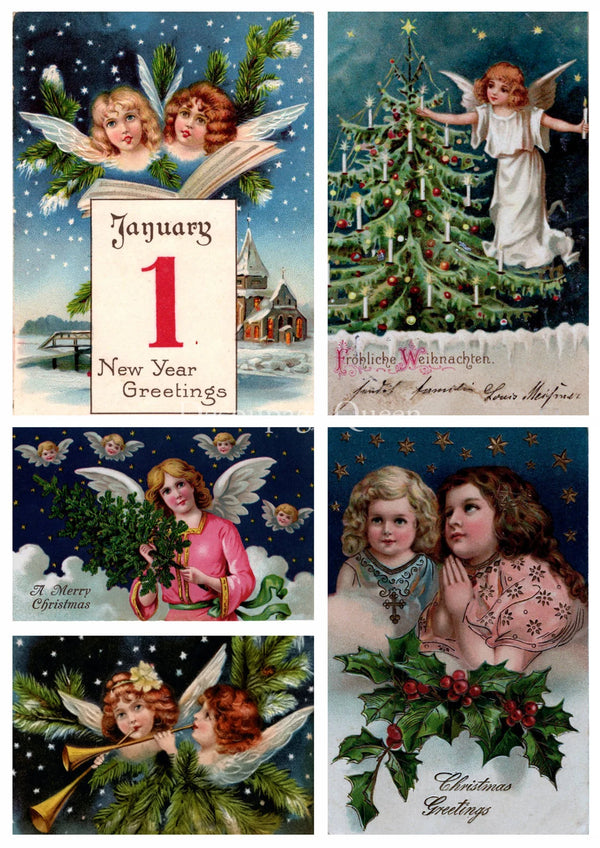 Decoupage Queen STARRY CHERUBS A4 VELLUM Paper DQVP0527