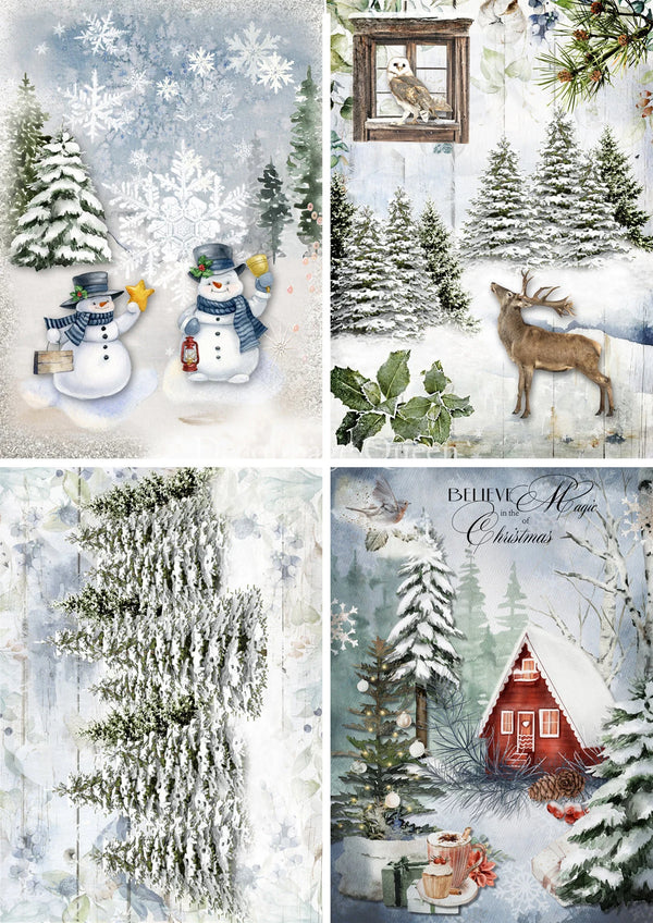 Decoupage Queen COZY 4 PACK A4 VELLUM Paper DQVP0518