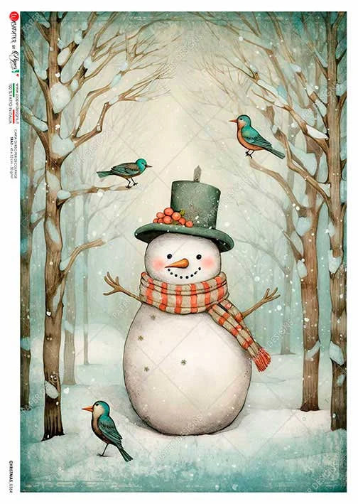 Paper Designs COUNTRY SNOWMEN A4 Decoupage Rice Paper #CHRISTMAS 0364