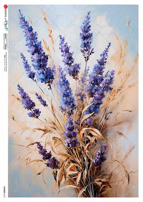 Painting of lavender flowers with a soft background