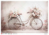 Vintage bicycle with floral decorations on a textured background