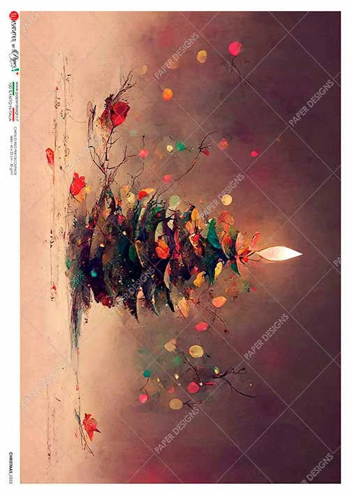 Paper Designs MINI CHRISTMAS Tree Candle A4 Decoupage Rice Paper #CHRISTMAS 0353