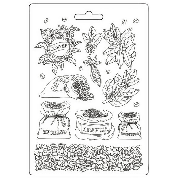 Stamperia Soft Mould A5 COFFEE and CHOCOLATE - COFFEE #K3PTA5660