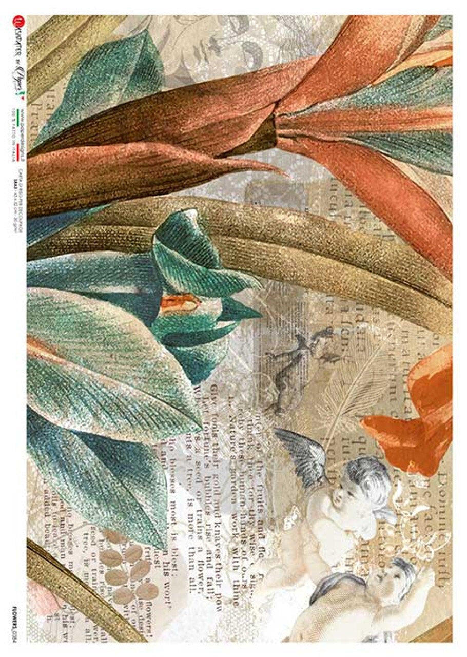 Paper Designs CHERUB COLLAGE A4 Decoupage Rice Paper #FLOWERS0384