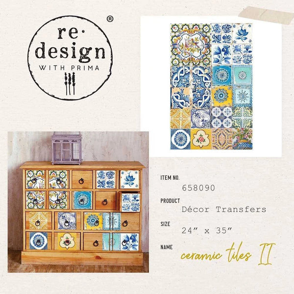 Re-design with Prima CERAMIC TILES II Decor Transfer 24"x35" #658090
