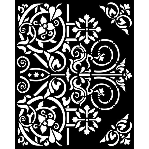 Stamperia Mixed Media Art Magic Forest DOOR ORNAMENTS Stencil 20x25 cm #KSTD130