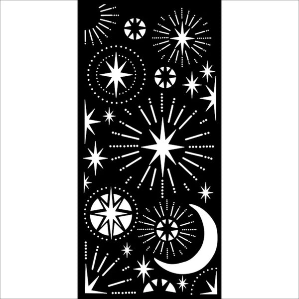 Stamperia Christmas STARS AND MOON Stencil 12X25 cm #KSTDL86