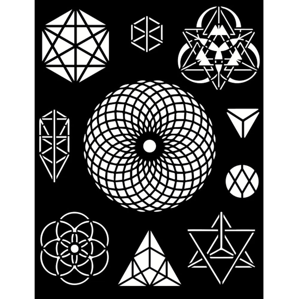 Stamperia Mixed Media Art COSMOS INFINITY SYMBOLS  Stencil 20x25 cm #KSTD115