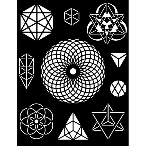 Stamperia Mixed Media Art COSMOS INFINITY SYMBOLS  Stencil 20x25 cm #KSTD115