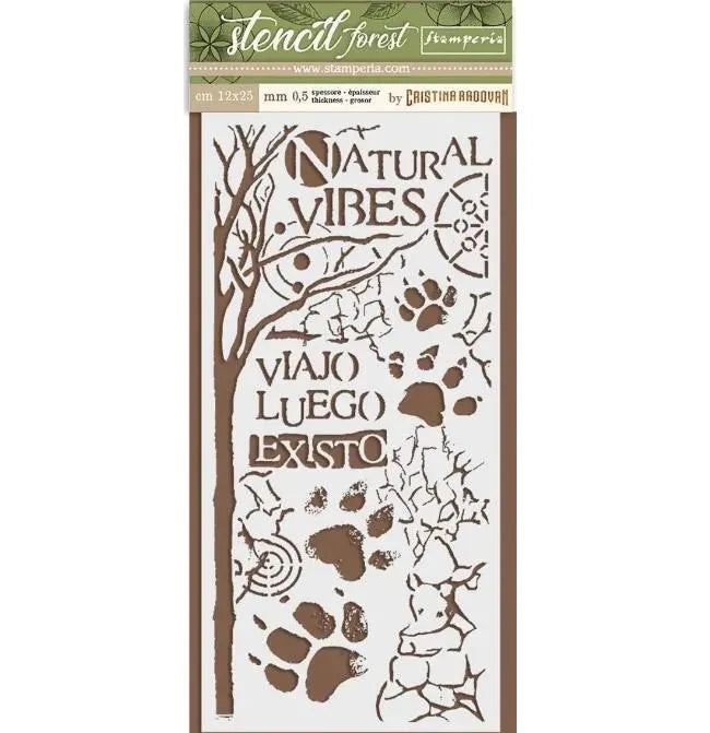 Stamperia FOREST PAW Stencil 12 x 25 cm #KSTDL31