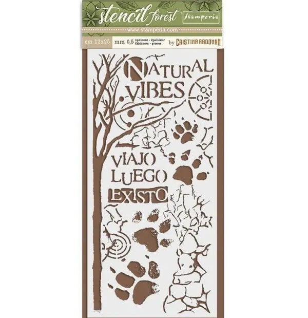 Stamperia FOREST PAW Stencil 12 x 25 cm #KSTDL31