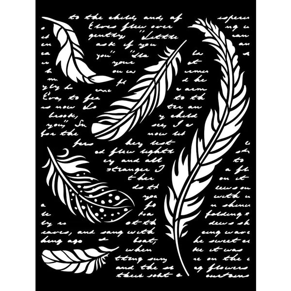 Stamperia Mixed Media Art OUR WAY FEATHERS Stencil 20x25 cm #KSTD112