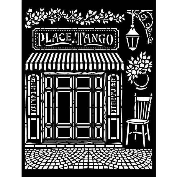 Stamperia Mixed Media Art DESIRE PLACE TANGO Stencil 20x25 cm #KSTD123