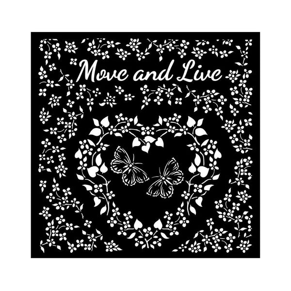 Stamperia Mixed Media Sunflower Art MOVE AND LIVE Stencil 18x18 cm #KSTDQ85