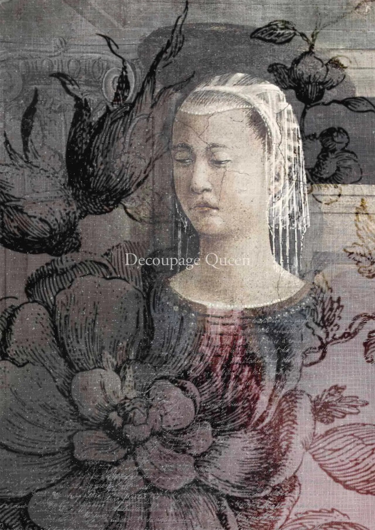 Decoupage Queen Dainty and the Queen EMERGENCE A4 Rice Paper dqrp0377 (Retired)