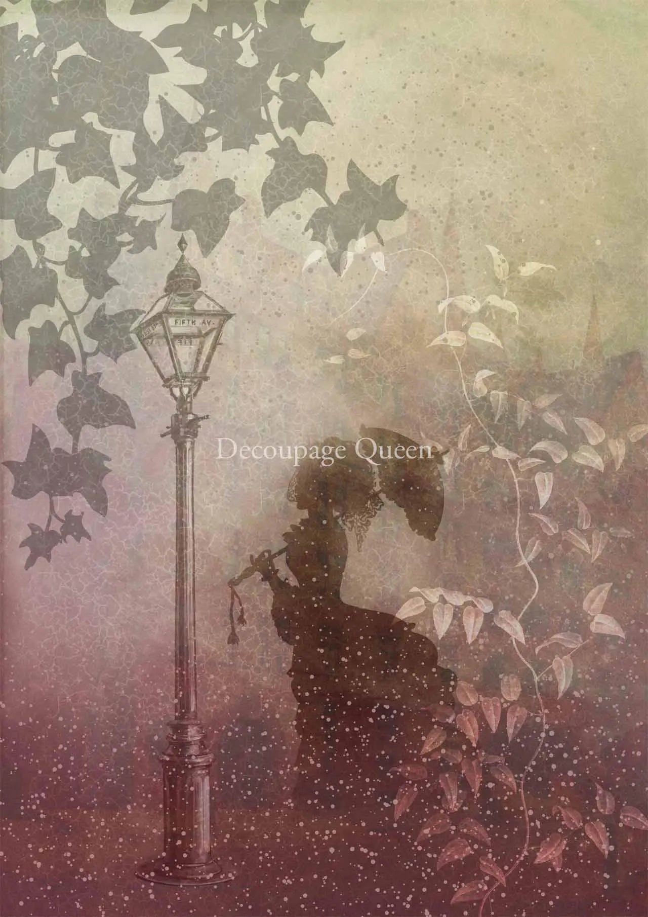 Decoupage Queen Dainty and the Queen THROUGH THE MIST A4 Rice Paper  #dqrp0381 - Retired 7.20.24