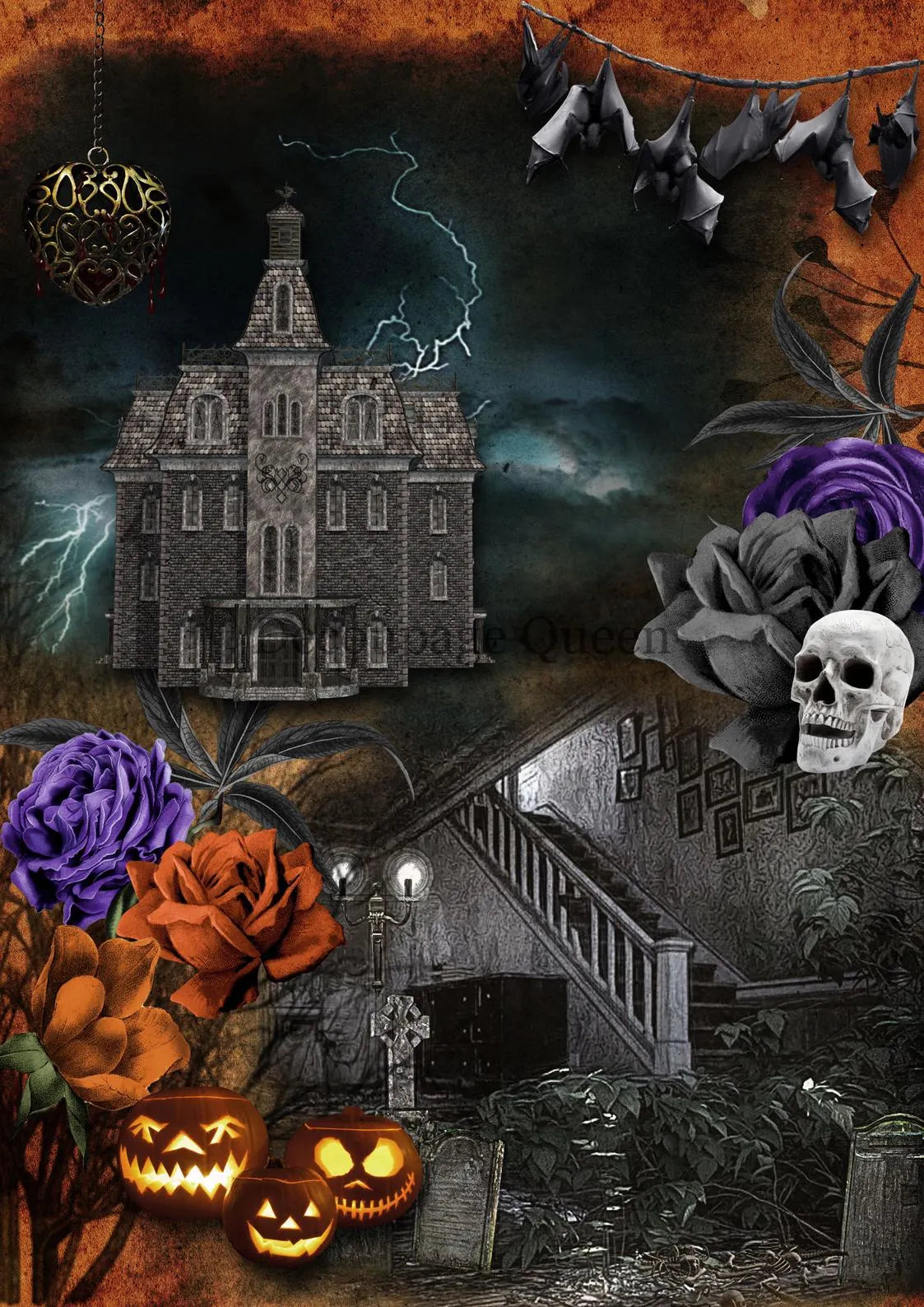 Decoupage Queen DARK and STORMY NIGHT A4 Rice Paper #DQRP0499 Halloween Limited Edition