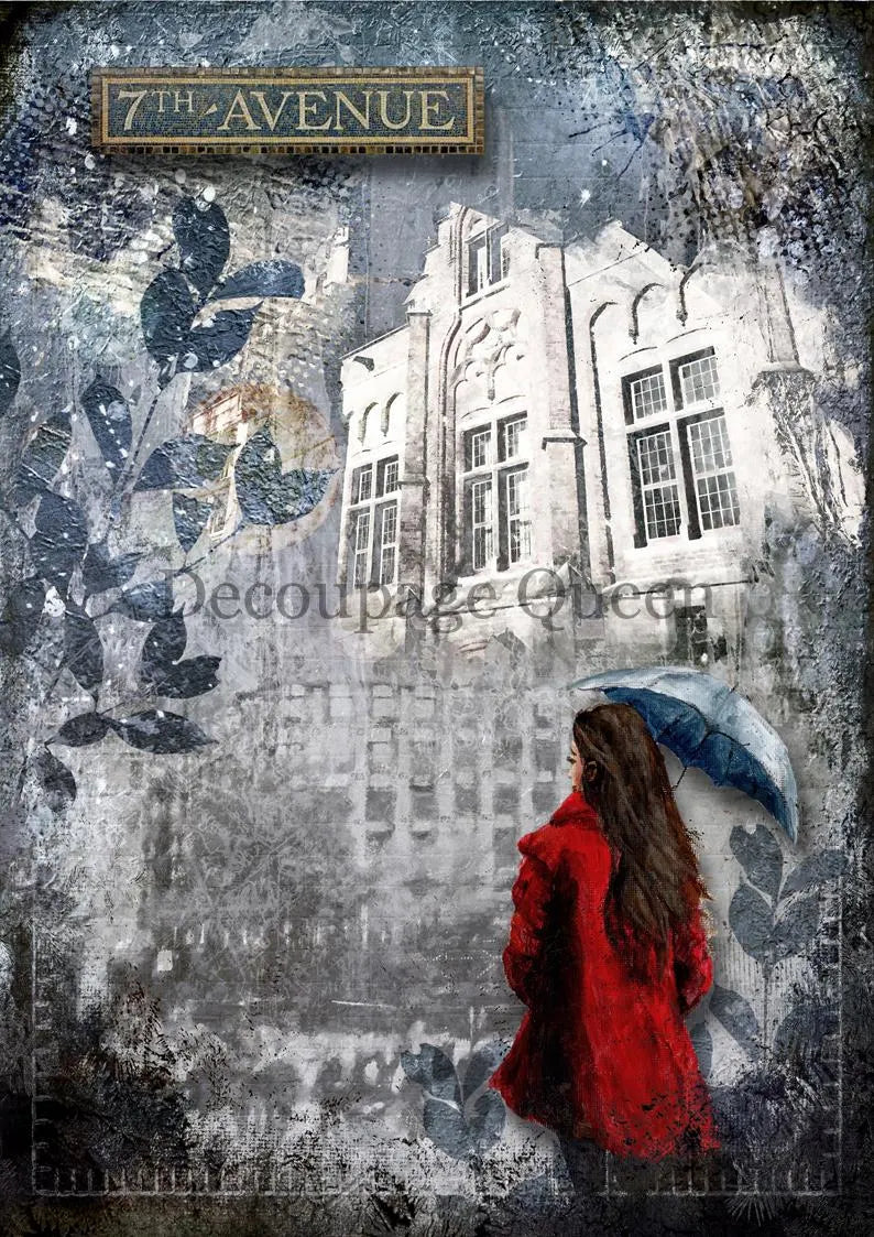 Decoupage Queen SEVENTH AVENUE  A4 Rice Paper #DQRP0477