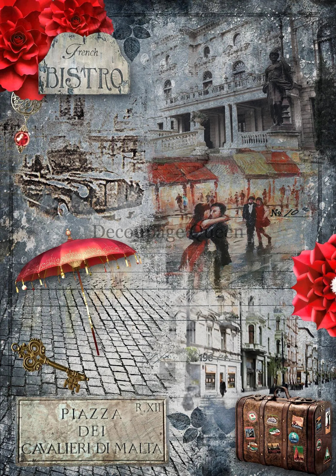 Decoupage Queen THE BISTRO A4 Rice Paper #DQRP0475