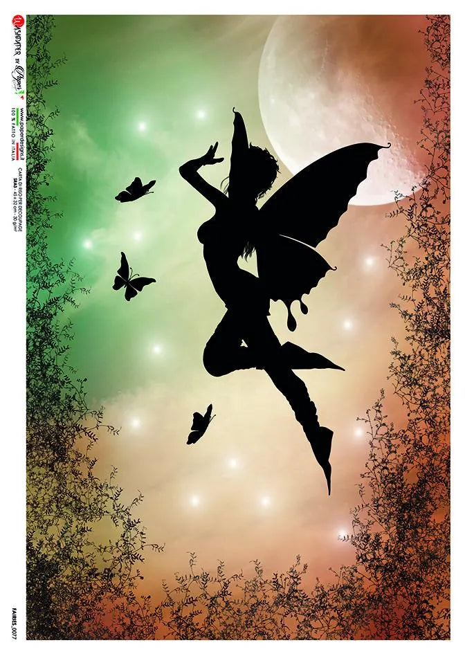 Paper Designs FAIRIES0077 Silhouette A4 Decoupage Rice Paper