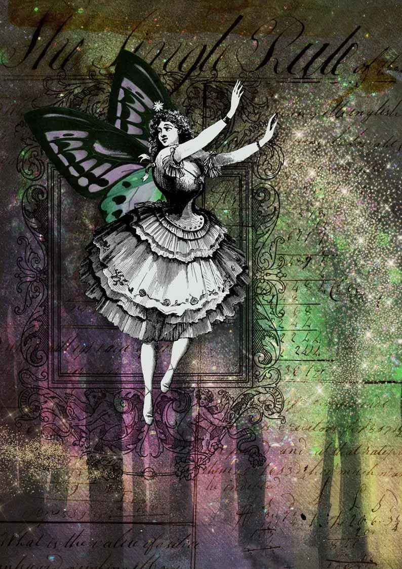 Decoupage Queen NORTHERN LIGHTS FAIRY A4 Rice Paper dqrp0070 (Retired)