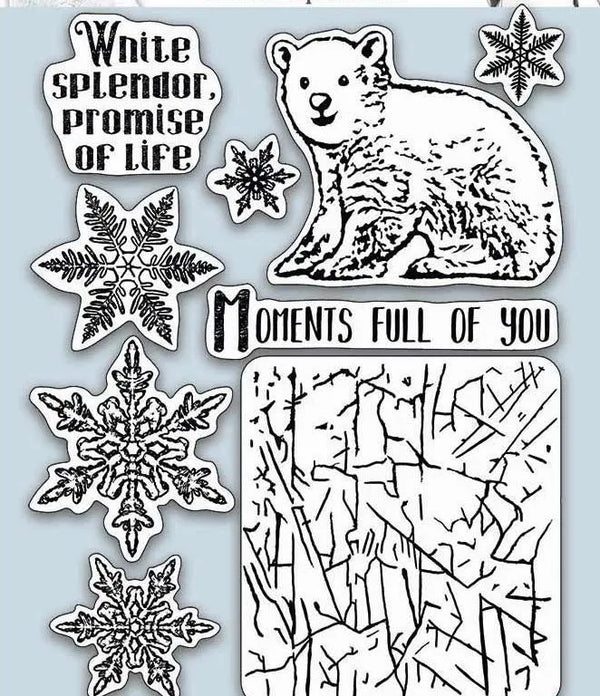 Stamperia HD Arctic Antarctic MOMENTS Full of YOU Cling Mount Rubber Stamp Set 14x18cm #WTKCC179