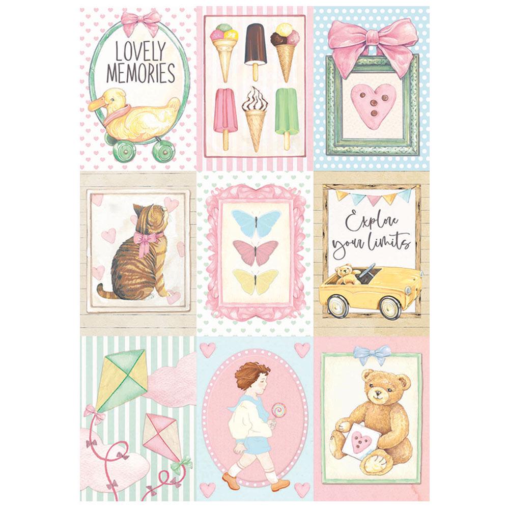 STAMPERIA Decoupage DayDream SMALL CARDS Rice Paper A4 #DFSA4680