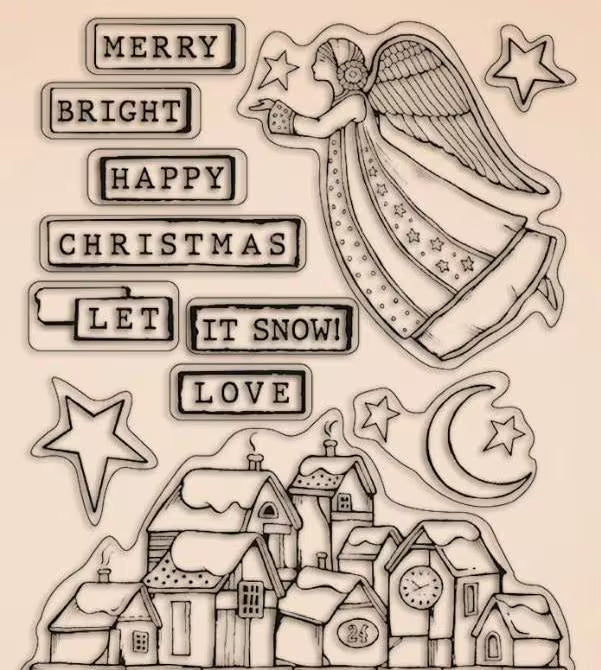 Stamperia Clear Acrylic CHRISTMAS PATCHWORK 14 x 18 cm 12 pieces #WTK158