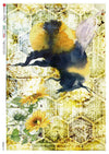 Paper Designs BUMBLEBEE with Sunflowers A4 Decoupage Rice Paper ANIMALS0181