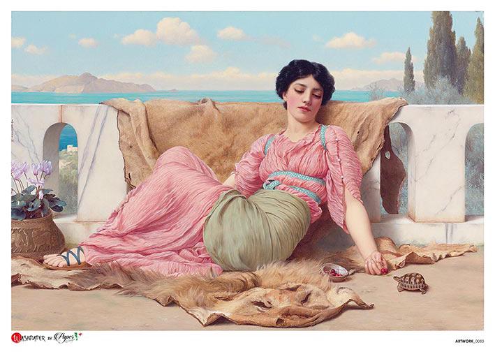 Paper Designs The QUIET PET John William Godward A4 Decoupage Rice Paper  #ARTWORK0083