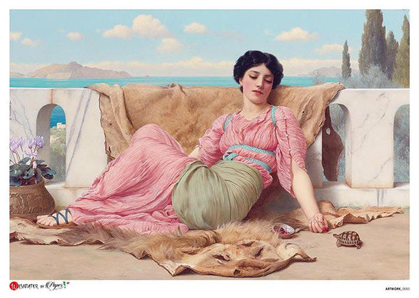 Paper Designs The QUIET PET John William Godward A4 Decoupage Rice Paper  #ARTWORK0083