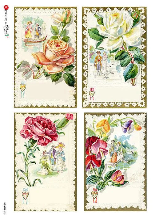 Paper Designs FLOWERS 0276 A4 Decoupage Rice Paper