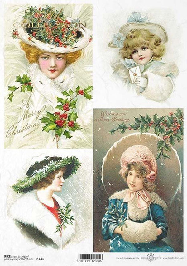 ITD Collection WINTER LADIES Scene A4 Rice Paper R0781
