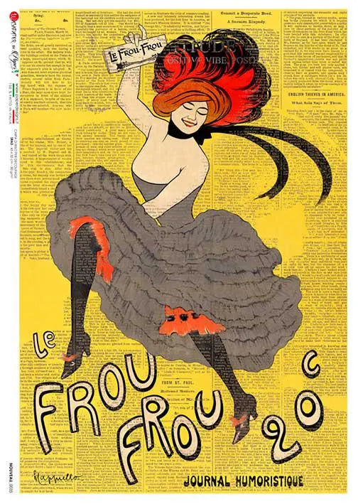 Paper Designs CAPPIELLO Le Frou FROU 20 - A4 Decoupage Rice Paper #NOUVEAU0035