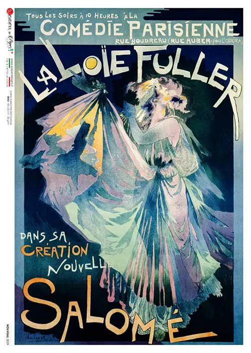 Paper Designs La LOIE FULLER as Salome A4 Decoupage Rice Paper #NOUVEAU0029