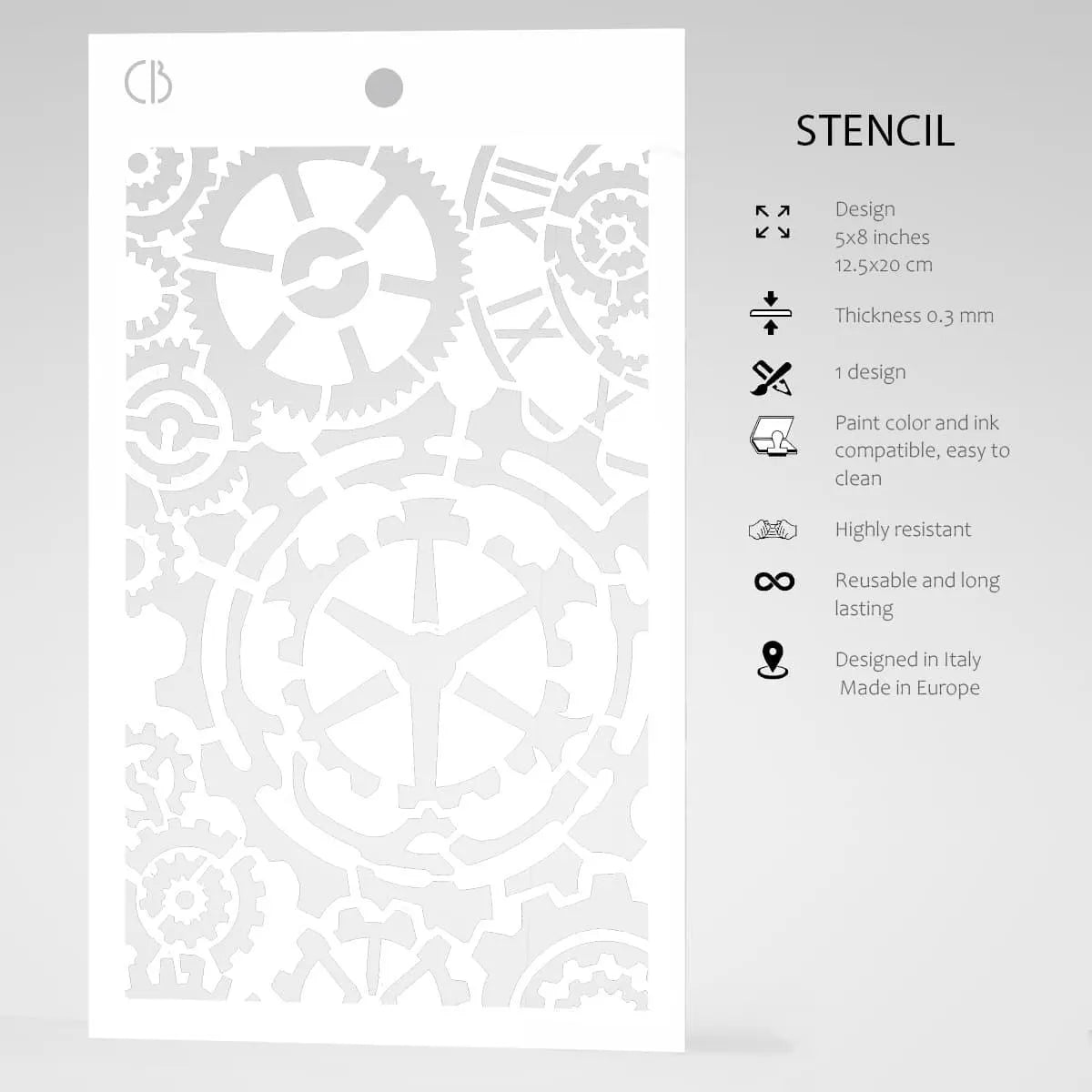Ciao Bella GEARS Texture Stencil 5