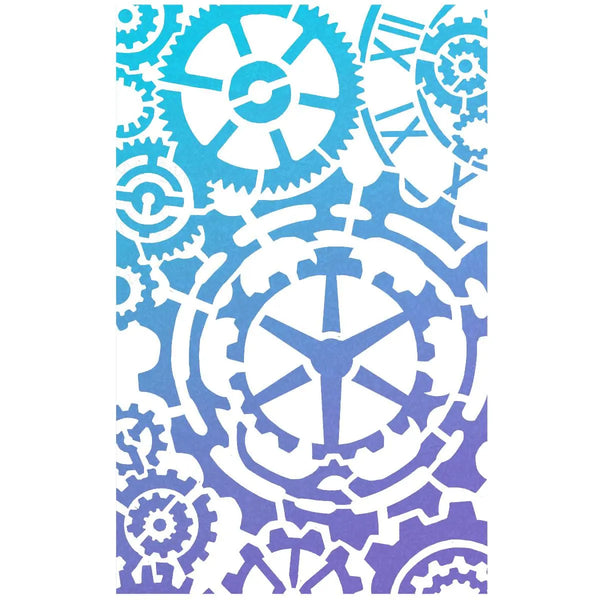 Ciao Bella GEARS Texture Stencil 5" x 8"- #MSB013