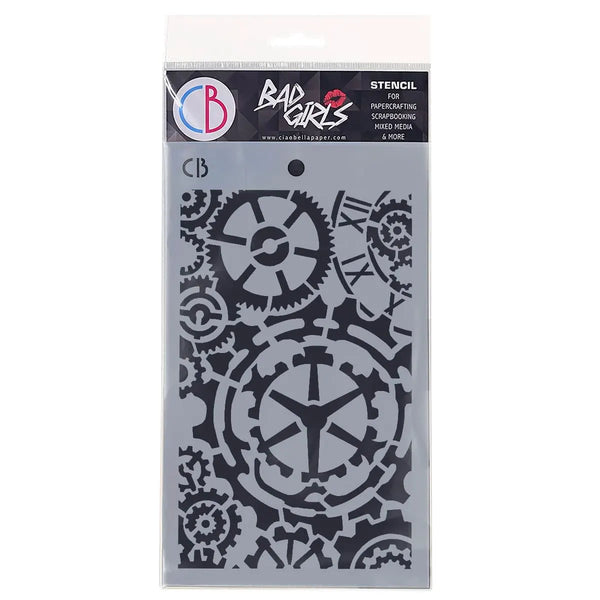 Ciao Bella GEARS Texture Stencil 5" x 8"- #MSB013
