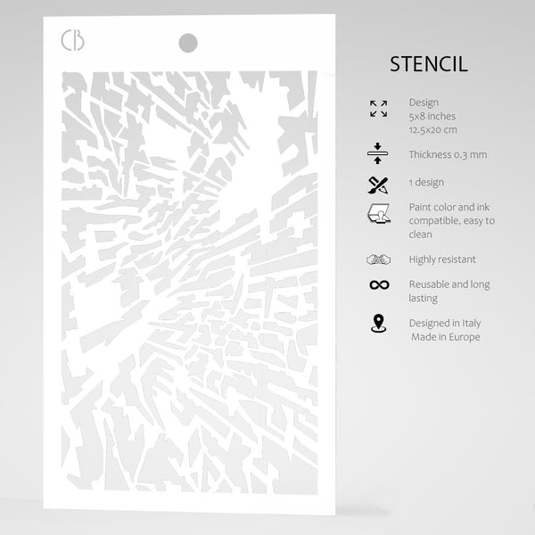 Ciao Bella IRREGULAR Texture Stencil 5" x 8"  #MSB017