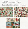 Collection of Christmas-themed decoupage fibers with various designs on a white background.