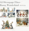Re-Design with Prima BUNNY WONDERLAND Christmas A3 Decoupage FIBER 11.7" x 16.5" 3 Sheets #671518