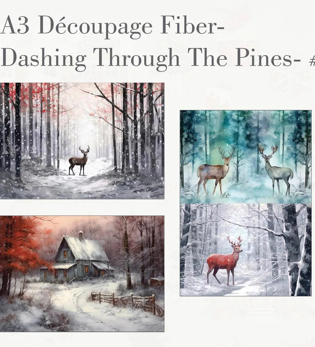 Re-Design with Prima DASHING THROUGH THE PINES Christmas A3 Decoupage FIBER 11.7