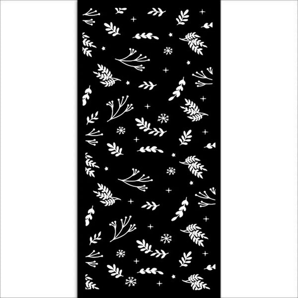 Stamperia Christmas LEAVES and LITTLE BRANCHES Stencil 12X25 cm #KSTDL85