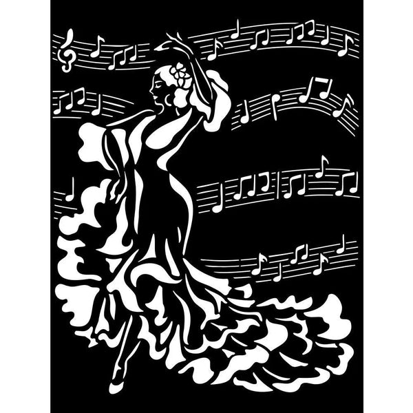 Stamperia Mixed Media Art DESIRE DANCER Stencil 20x25 cm #KSTD122