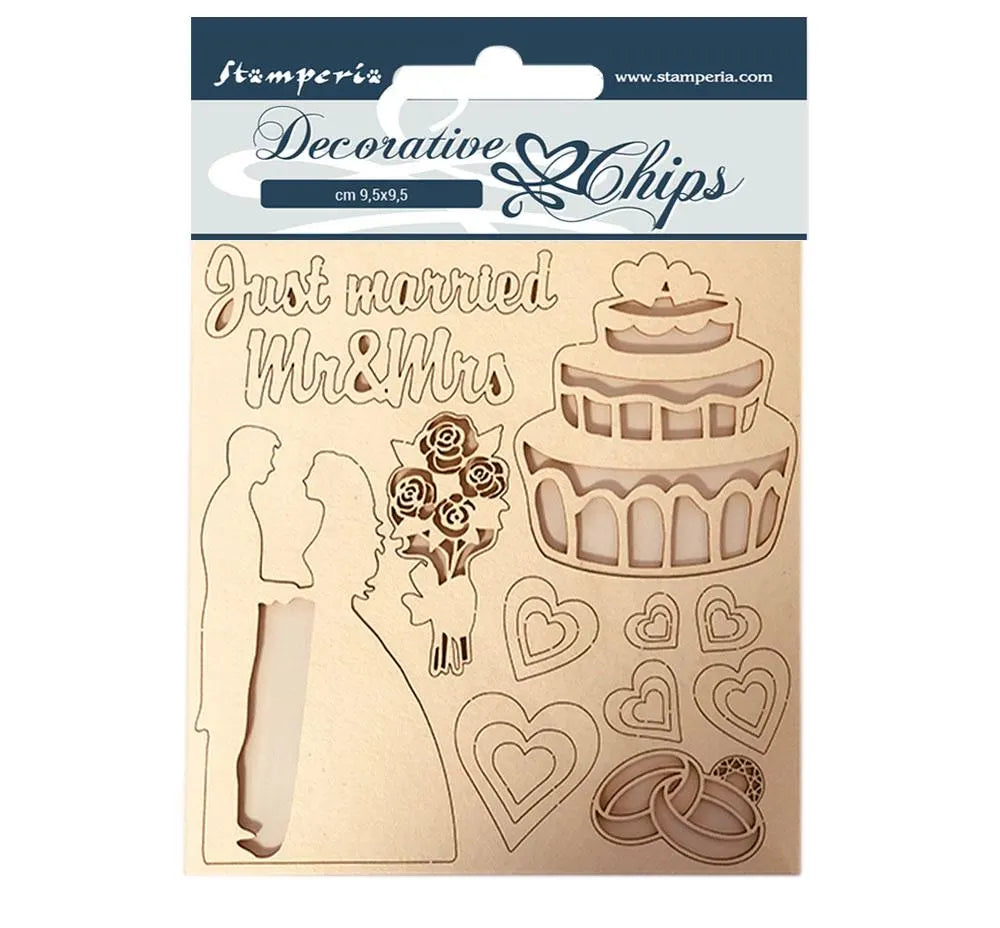 Stamperia Decorative Chips SLEEPING BEAUTY Just Married 5.5