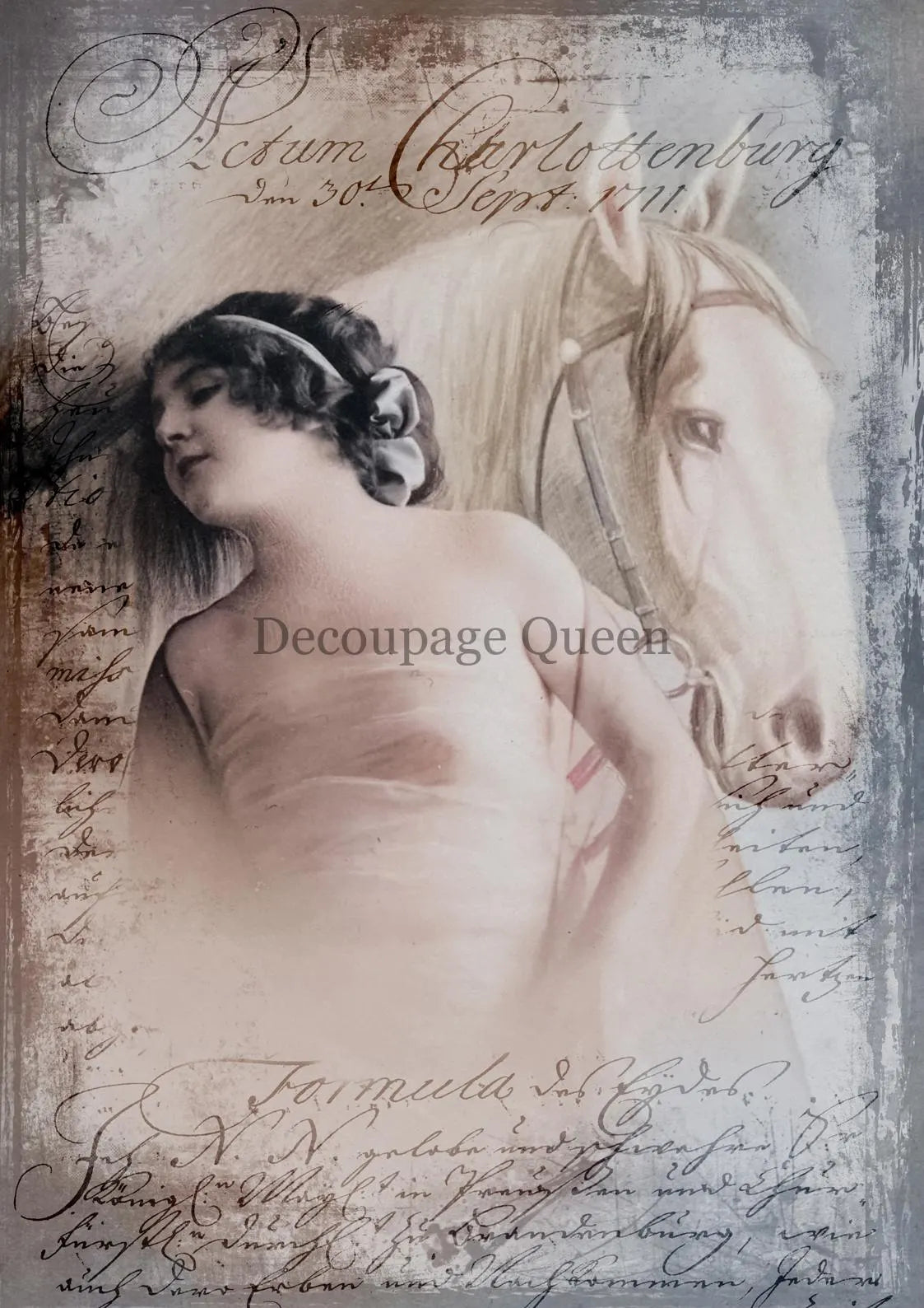 Decoupage Queen ANTIQUE EQUESTRIAN A4 Rice Paper DQRP0473 Retired 7.20.24