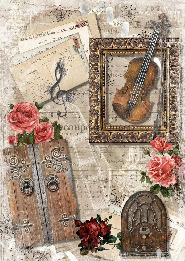 Decoupage Queen AUTUMN VIOLIN A4 Rice Paper DQRP0466